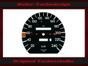 Tachoscheibe für Mercedes W126 S Klasse 240 Kmh...