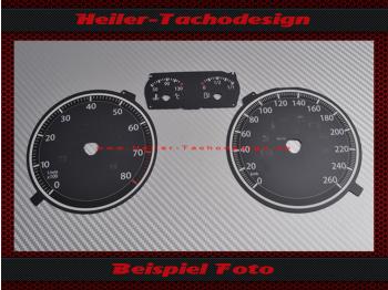 Tachoscheibe für VW EOS 2008 Benzin 160 Mph zu 260 Kmh