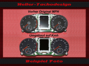 Tachoscheibe für VW Golf 6 GTI 2009 bis 2011 Mph zu Kmh