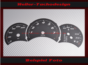Tachoscheibe für Porsche 986 Boxster Tiptronic vor Facelift 160 Mph zu 260 Kmh