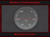 Speedometer Glass Scale Veigel 0 to 100 kmh Ø58 mm