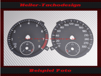 Tachoscheibe für VW Scirocco 3 R Benzin 200 Mph zu 300 Kmh